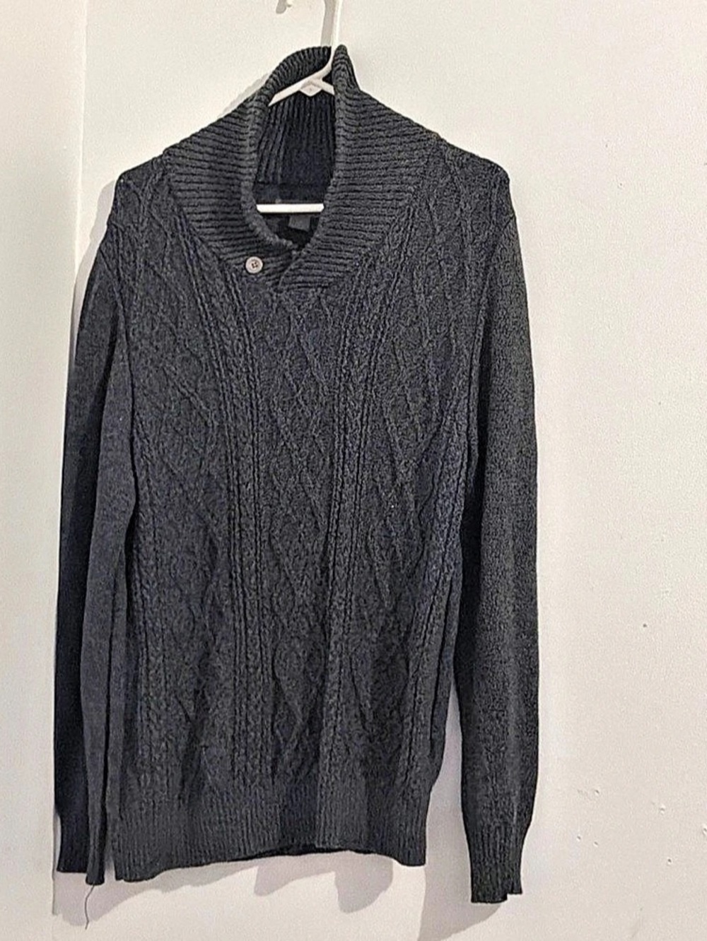 Northwest Territory Cable Knit Shawl Collar Button Sweater Size Large
